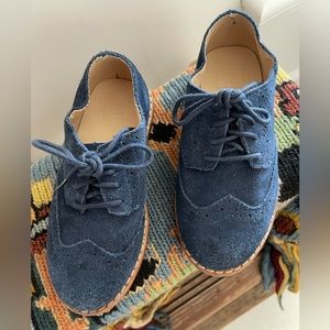 Janie and Jack Blue Suede Boys Dress Shoes Size 8